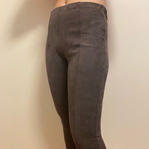 Grey Suede Leggings